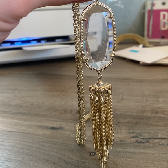 Rayne Necklace in Clear Crackled Stone - Picture 5 of 6